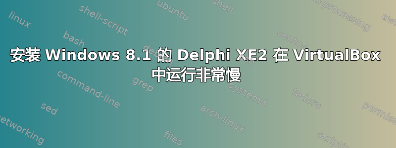 安装 Windows 8.1 的 Delphi XE2 在 VirtualBox 中运行非常慢