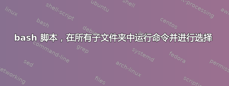 bash 脚本，在所有子文件夹中运行命令并进行选择