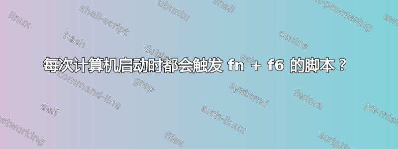 每次计算机启动时都会触发 fn + f6 的脚本？