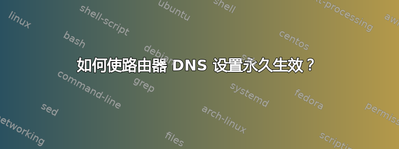 如何使路由器 DNS 设置永久生效？