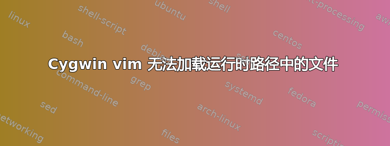 Cygwin vim 无法加载运行时路径中的文件