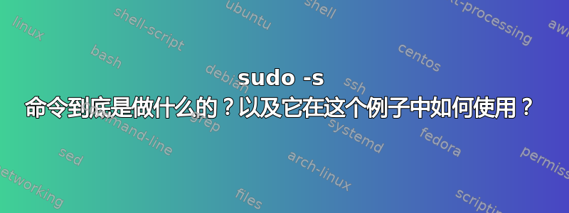 sudo -s 命令到底是做什么的？以及它在这个例子中如何使用？