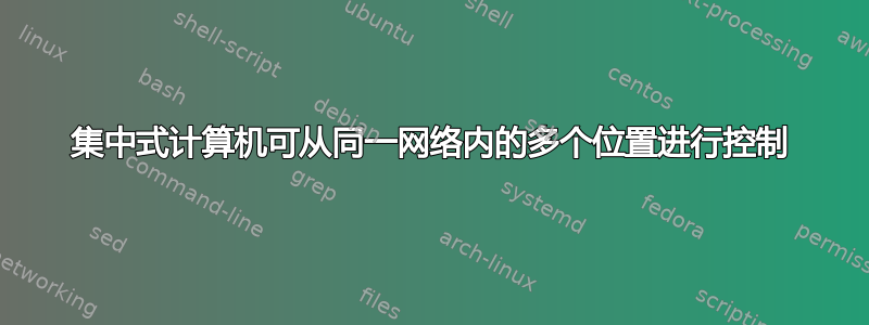 集中式计算机可从同一网络内的多个位置进行控制