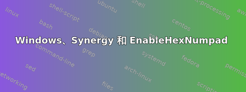 Windows、Synergy 和 EnableHexNumpad