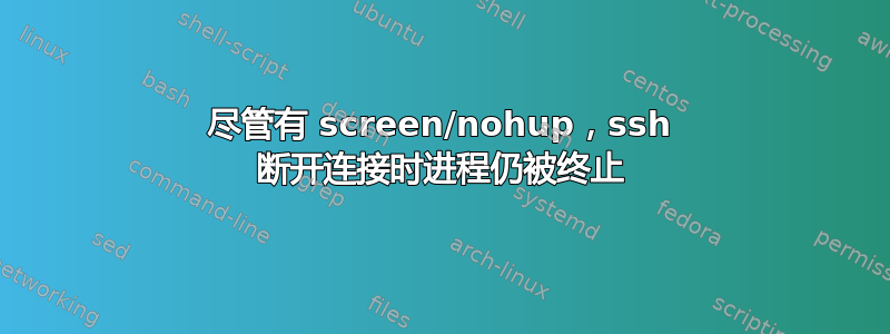 尽管有 screen/nohup，ssh 断开连接时进程仍被终止