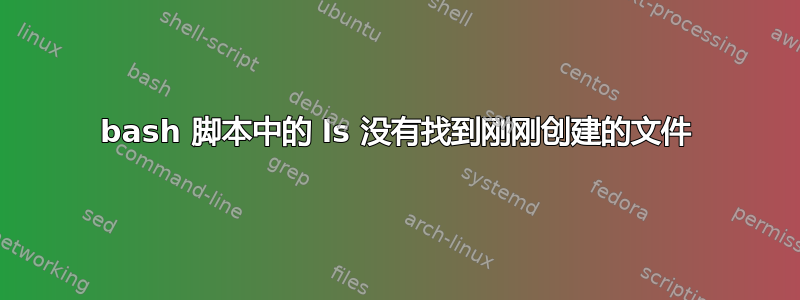 bash 脚本中的 ls 没有找到刚刚创建的文件