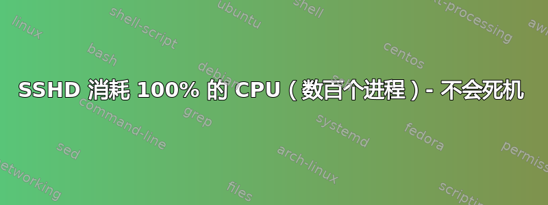 SSHD 消耗 100% 的 CPU（数百个进程）- 不会死机