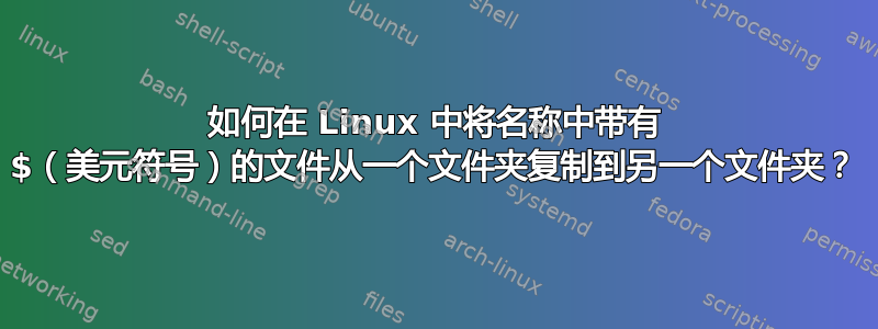 如何在 Linux 中将名称中带有 $（美元符号）的文件从一个文件夹复制到另一个文件夹？