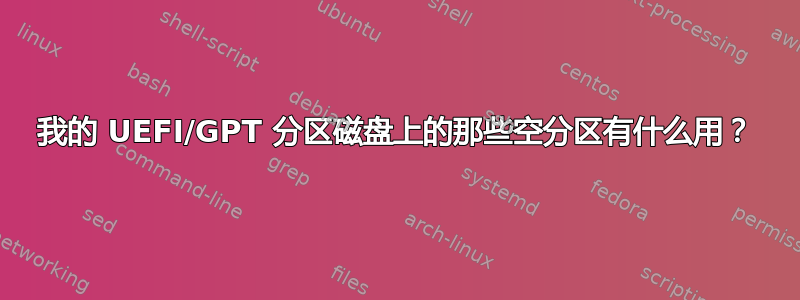 我的 UEFI/GPT 分区磁盘上的那些空分区有什么用？