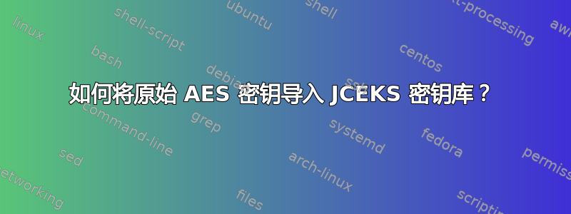 如何将原始 AES 密钥导入 JCEKS 密钥库？