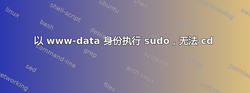 以 www-data 身份执行 sudo，无法 cd