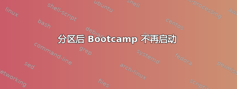 分区后 Bootcamp 不再启动