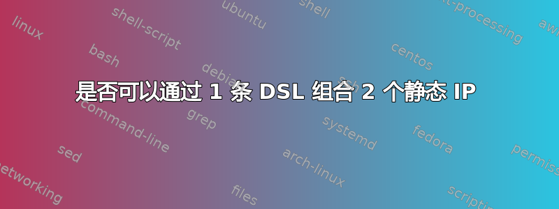 是否可以通过 1 条 DSL 组合 2 个静态 IP