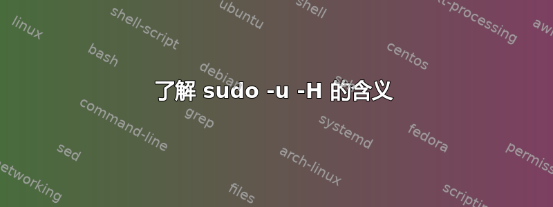 了解 sudo -u -H 的含义