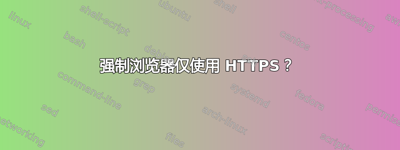 强制浏览器仅使用 HTTPS？