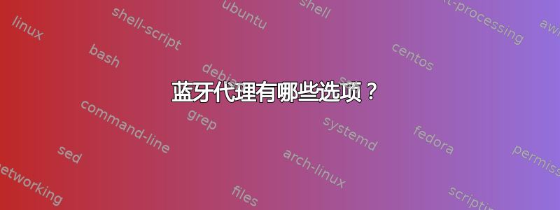 蓝牙代理有哪些选项？