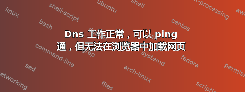 Dns 工作正常，可以 ping 通，但无法在浏览器中加载网页