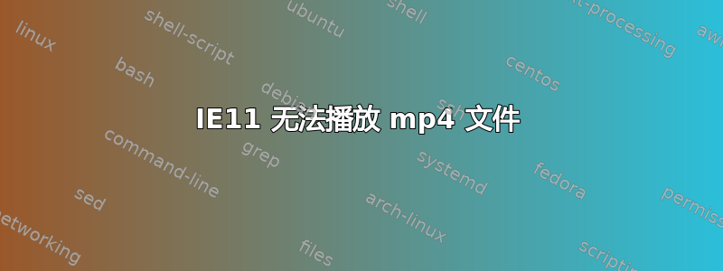 IE11 无法播放 mp4 文件