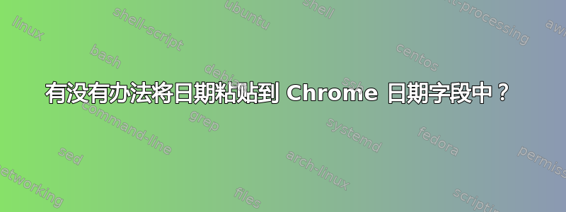 有没有办法将日期粘贴到 Chrome 日期字段中？