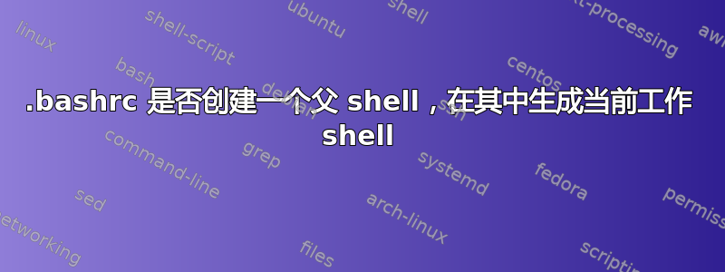 .bashrc 是否创建一个父 shell，在其中生成当前工作 shell