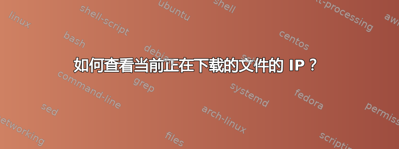 如何查看当前正在下载的文件的 IP？