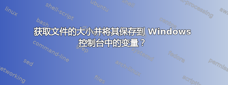 获取文件的大小并将其保存到 Windows 控制台中的变量？