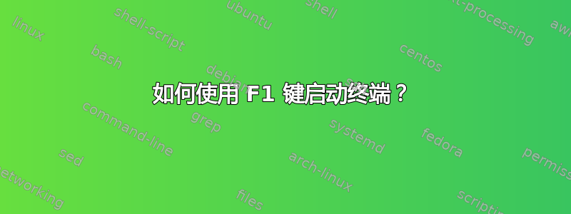 如何使用 F1 键启动终端？