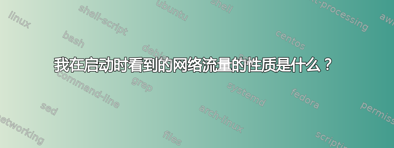 我在启动时看到的网络流量的性质是什么？