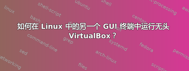 如何在 Linux 中的另一个 GUI 终端中运行无头 VirtualBox？