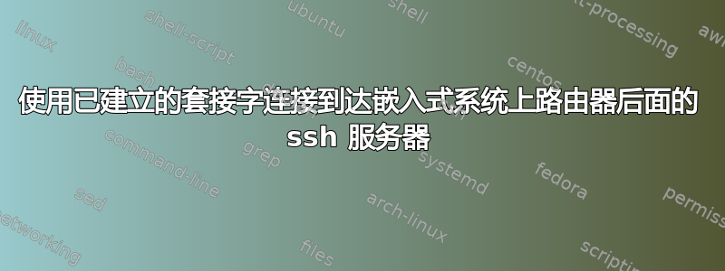 使用已建立的套接字连接到达嵌入式系统上路由器后面的 ssh 服务器