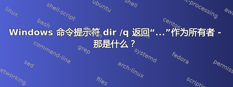 Windows 命令提示符 dir /q 返回“...”作为所有者 - 那是什么？