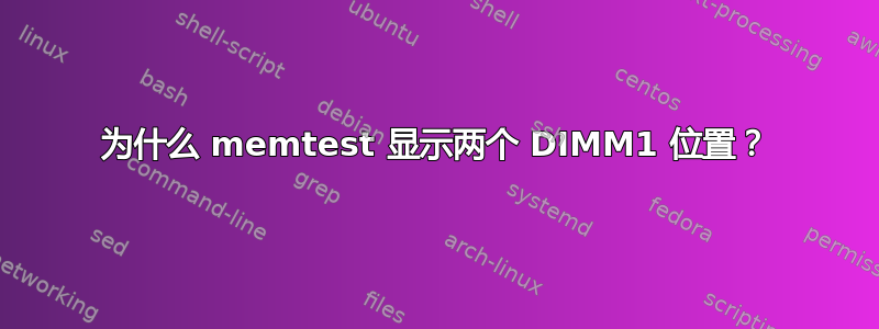 为什么 memtest 显示两个 DIMM1 位置？