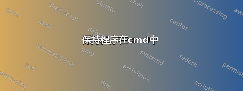 保持程序在cmd中