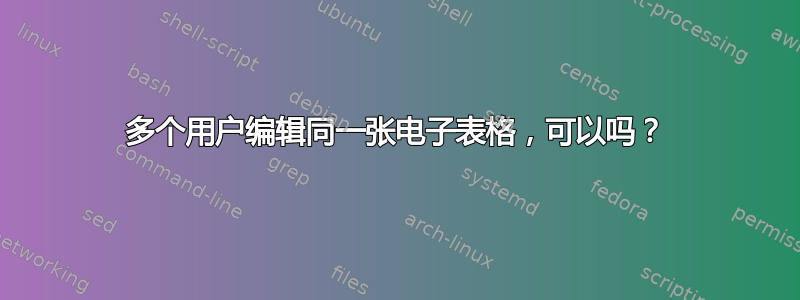 多个用户编辑同一张电子表格，可以吗？