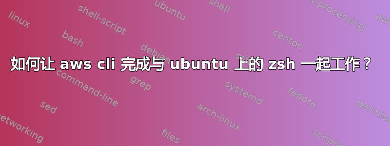 如何让 aws cli 完成与 ubuntu 上的 zsh 一起工作？