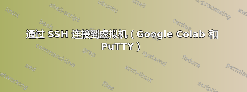 通过 SSH 连接到虚拟机（Google Colab 和 PuTTY）