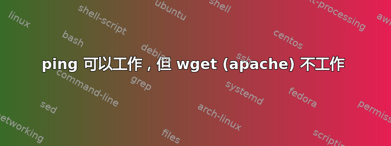 ping 可以工作，但 wget (apache) 不工作