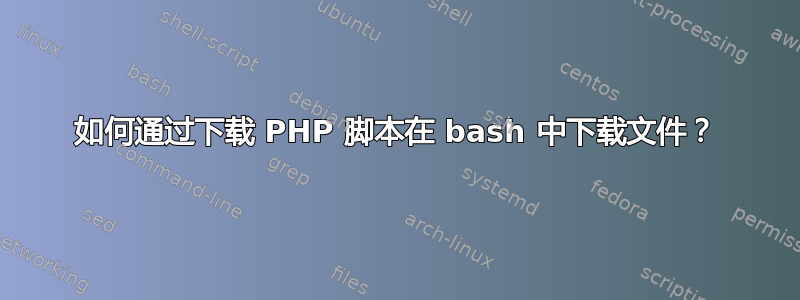 如何通过下载 PHP 脚本在 bash 中下载文件？