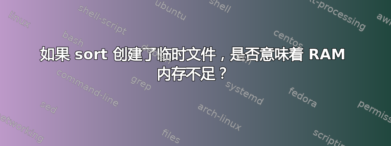 如果 sort 创建了临时文件，是否意味着 RAM 内存不足？