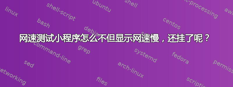 网速测试小程序怎么不但显示网速慢，还挂了呢？