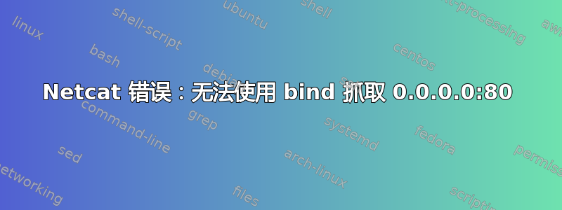 Netcat 错误：无法使用 bind 抓取 0.0.0.0:80