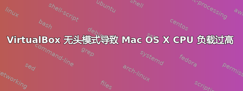 VirtualBox 无头模式导致 Mac OS X CPU 负载过高