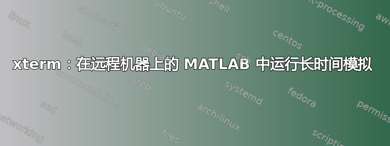 xterm：在远程机器上的 MATLAB 中运行长时间模拟