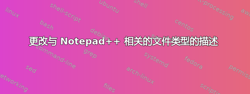 更改与 Notepad++ 相关的文件类型的描述