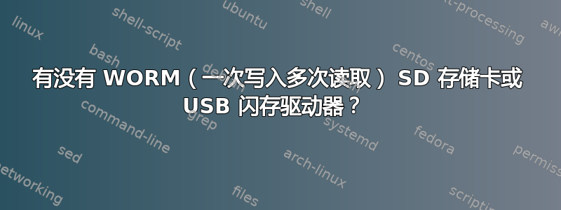 有没有 WORM（一次写入多次读取） SD 存储卡或 USB 闪存驱动器？ 