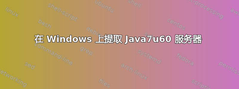 在 Windows 上提取 Java7u60 服务器