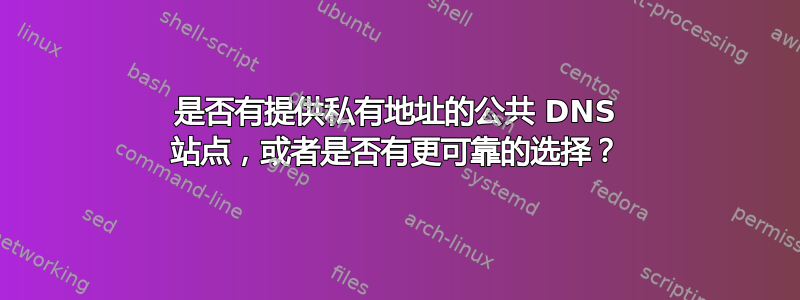 是否有提供私有地址的公共 DNS 站点，或者是否有更可靠的选择？