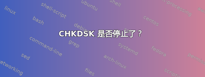 CHKDSK 是否停止了？