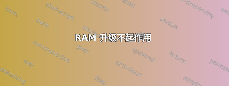 RAM 升级不起作用