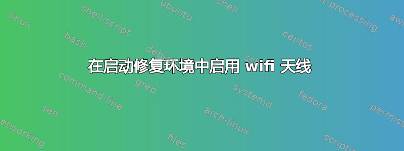 在启动修复环境中启用 wifi 天线